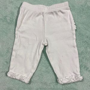 White Ruffle Leggings 0-3m
